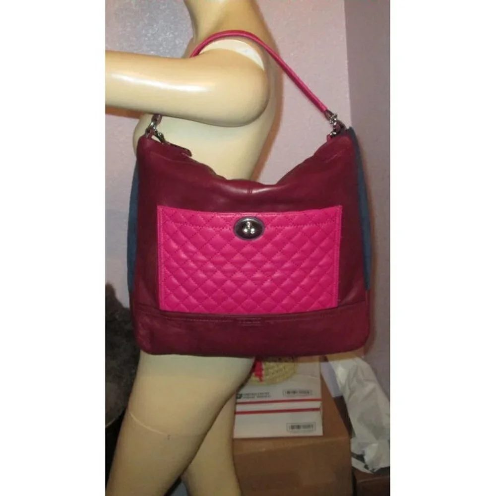 Vtg Y2K Coach Park Colorblock Hobo Bag Convertible Limited Edition Quilted XL